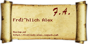 Fröhlich Alex névjegykártya